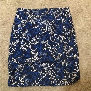 Banana republic. Blue and white anchor pencil skirt